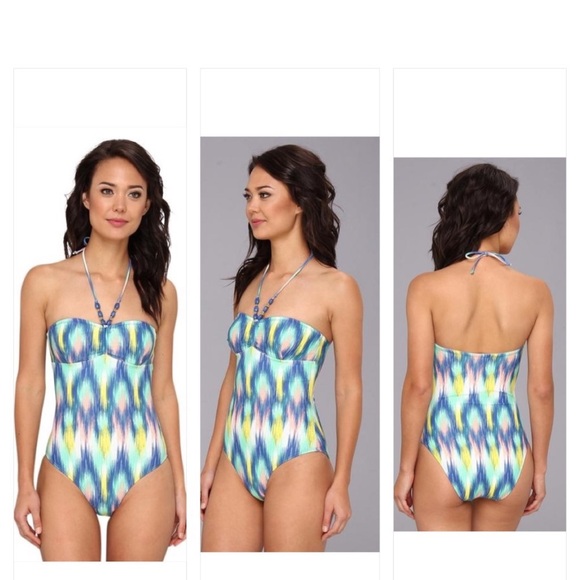 Shoshanna Other - Shoshanna Multicolor Stripe Bandeau One-Piece Swimsuit